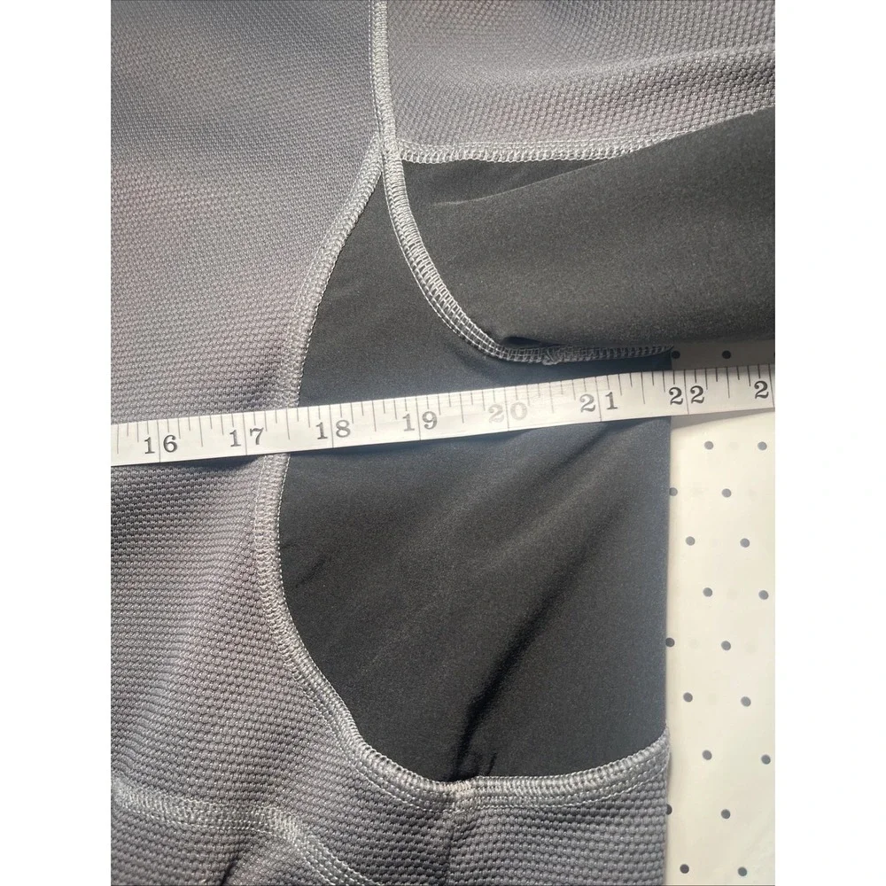The North Face Men's Large Full Zip Grid Fleece Jacket Gray Black Performance